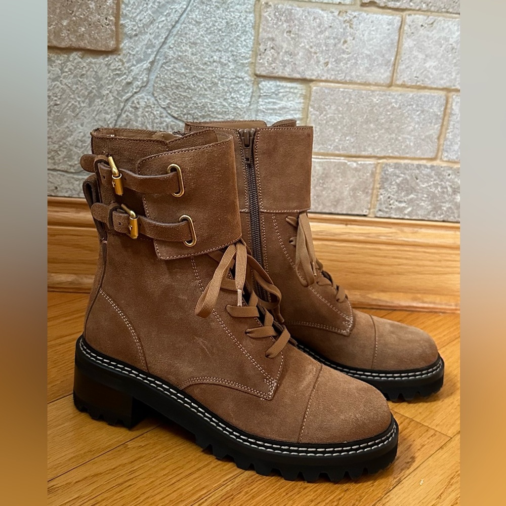 See by Chloe Mallory Suede Combat Boots - Picture 5 of 13